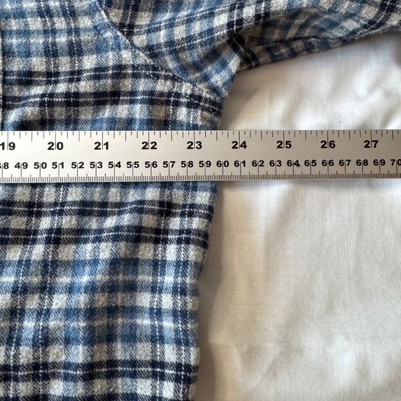 Roots Men's Flannel Long Sleeve Plaid‎ Button Up Shirt Blue Size X-Large Western - Picture 11 of 15